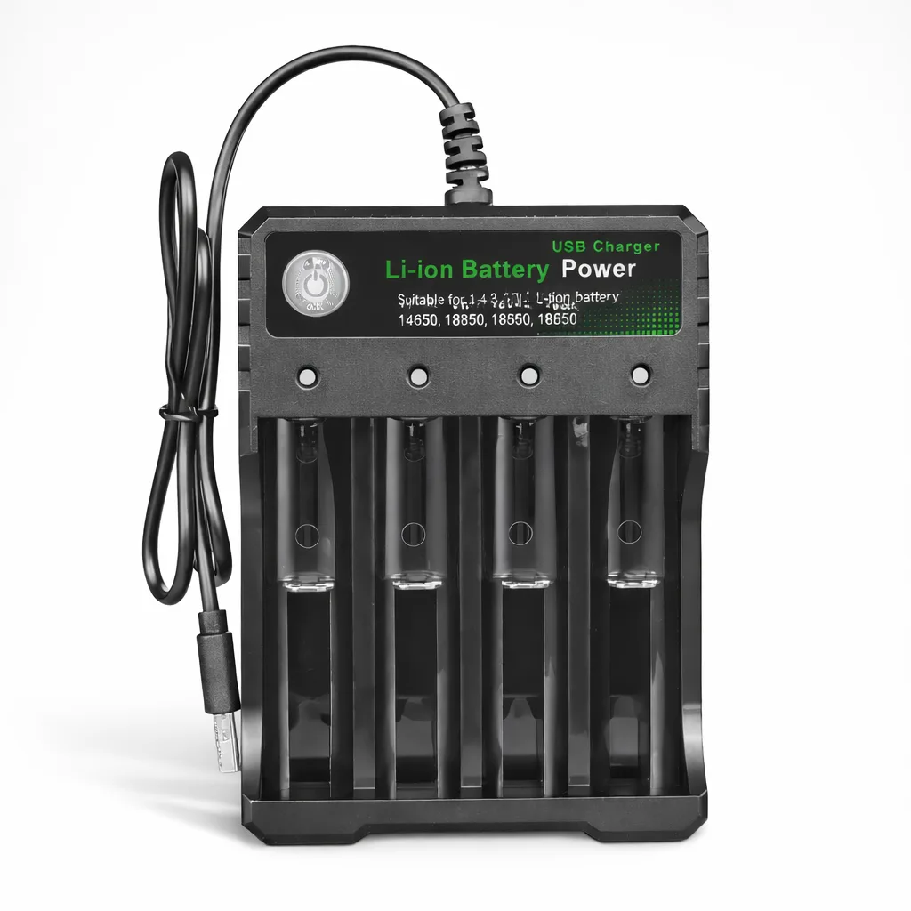 Univerzalni USB Punjač za Li-ion Akumulatore – 4 Slota, 18650 / 14500 / 16340, Smart Charger 2000 mA