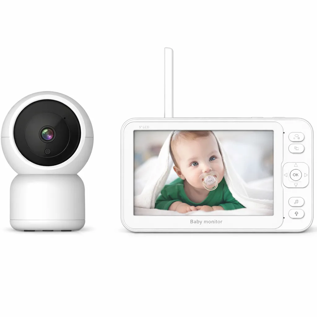 Wi-Fi Baby Kamera sa Monitorom 5" – Full HD 1080p, Noćni Vid, Dvosmerna Audio Komunikacija